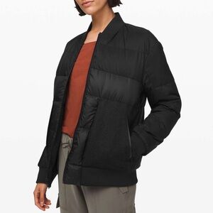 USED Lululemon Reversible Roam Far Wool Bomber-Black/Heathered Black-EXC. COND.